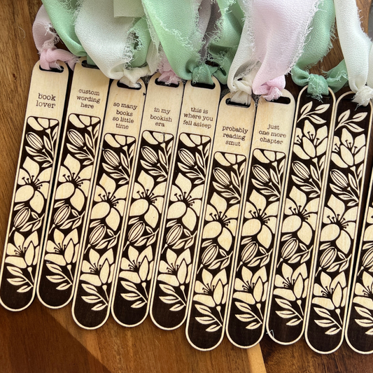 Lily Wood Engraved Bookmark