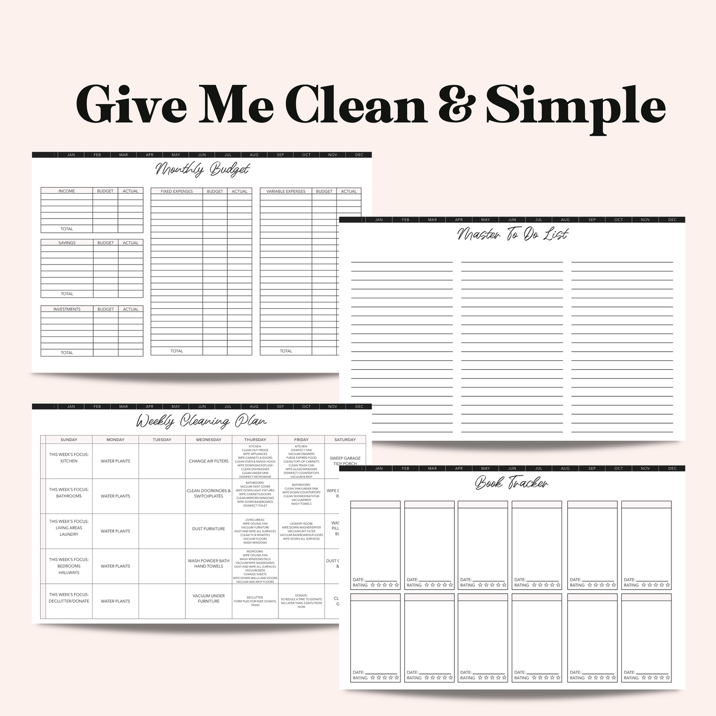 Give Me Clean and Simple Digital 2024 Planner for Ipad Planning