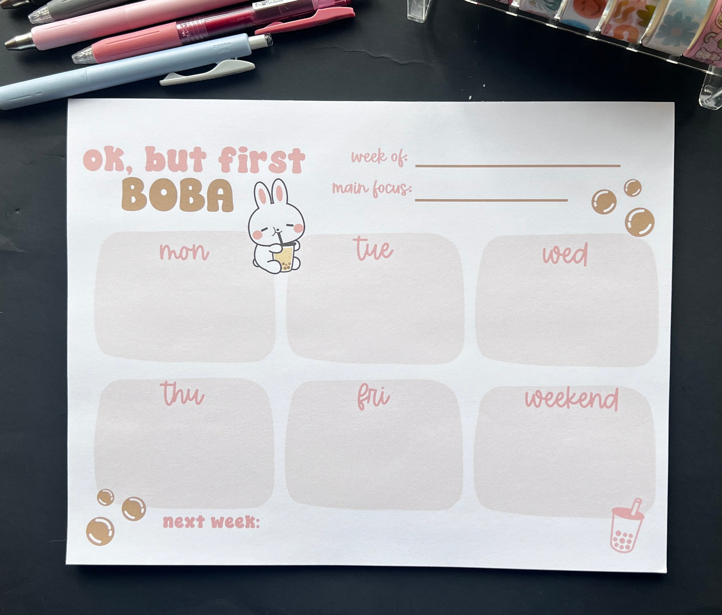 Notepad - Ok But First, Boba