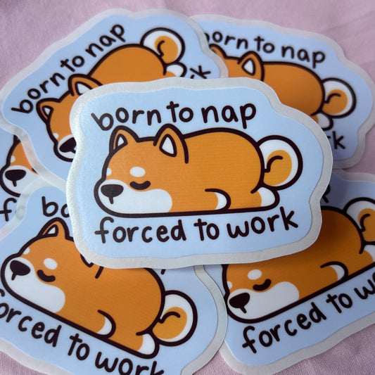 Born to Nap Shiba Sticker