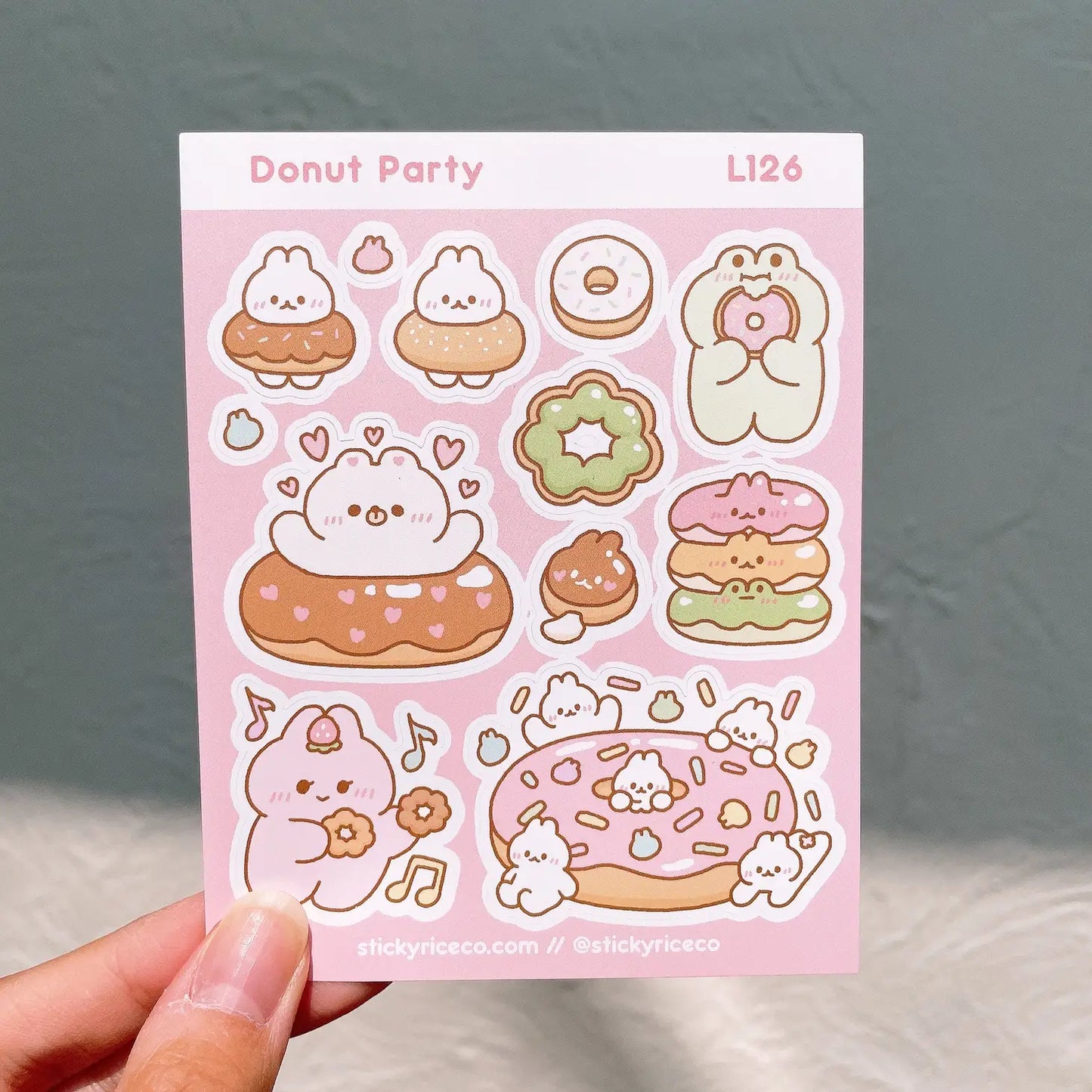 Donut Party Sticker Sheet - @stickyriceco